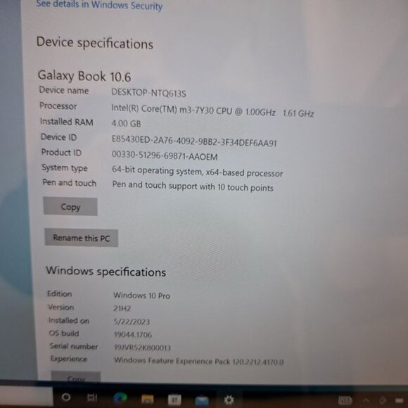 Samsung Galaxy Book 10.6 64GB Windows 10 Tablet Laptop - Picture 6 of 7
